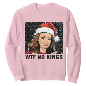 No Kings Sweatshirt Funny Disgusting Doll Face Meme Christmas TS14 Light Pink Print Your Wear