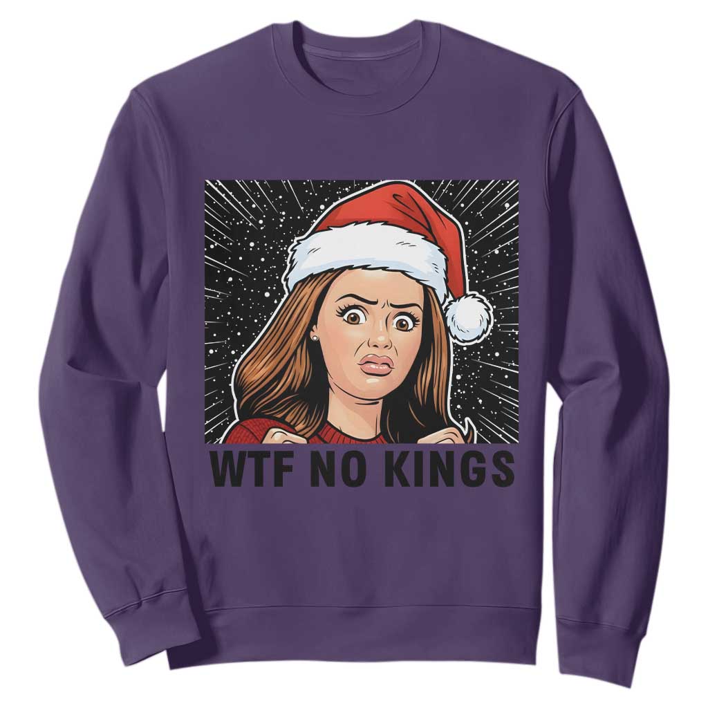 No Kings Sweatshirt Funny Disgusting Doll Face Meme Christmas TS14 Purple Print Your Wear