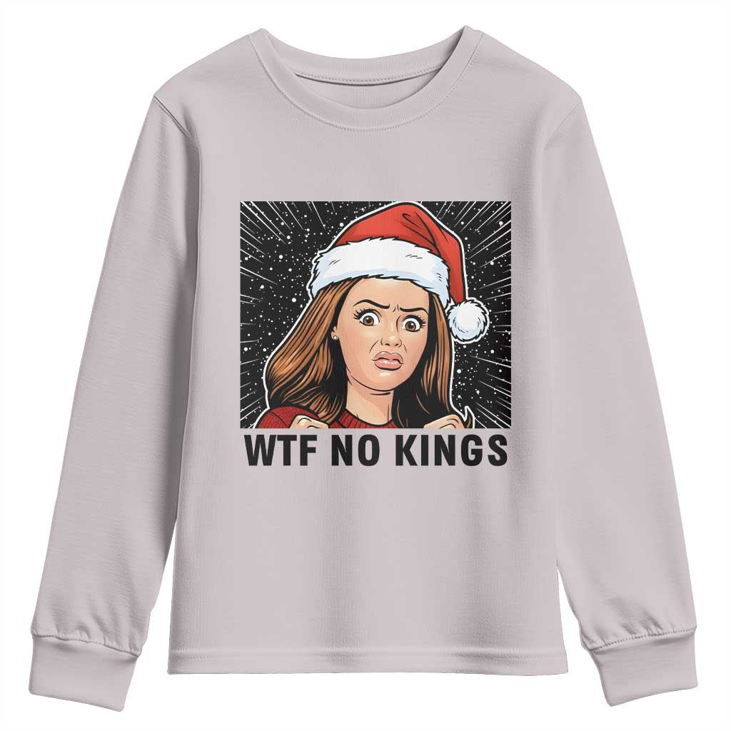 No Kings Youth Sweatshirt Funny Disgusting Doll Face Meme Christmas TS14 Ice Gray Print Your Wear