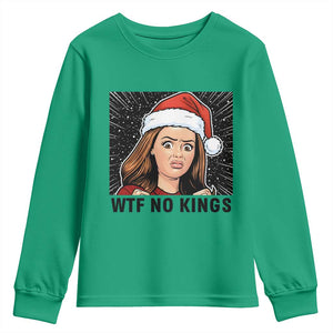 No Kings Youth Sweatshirt Funny Disgusting Doll Face Meme Christmas TS14 Irish Green Print Your Wear