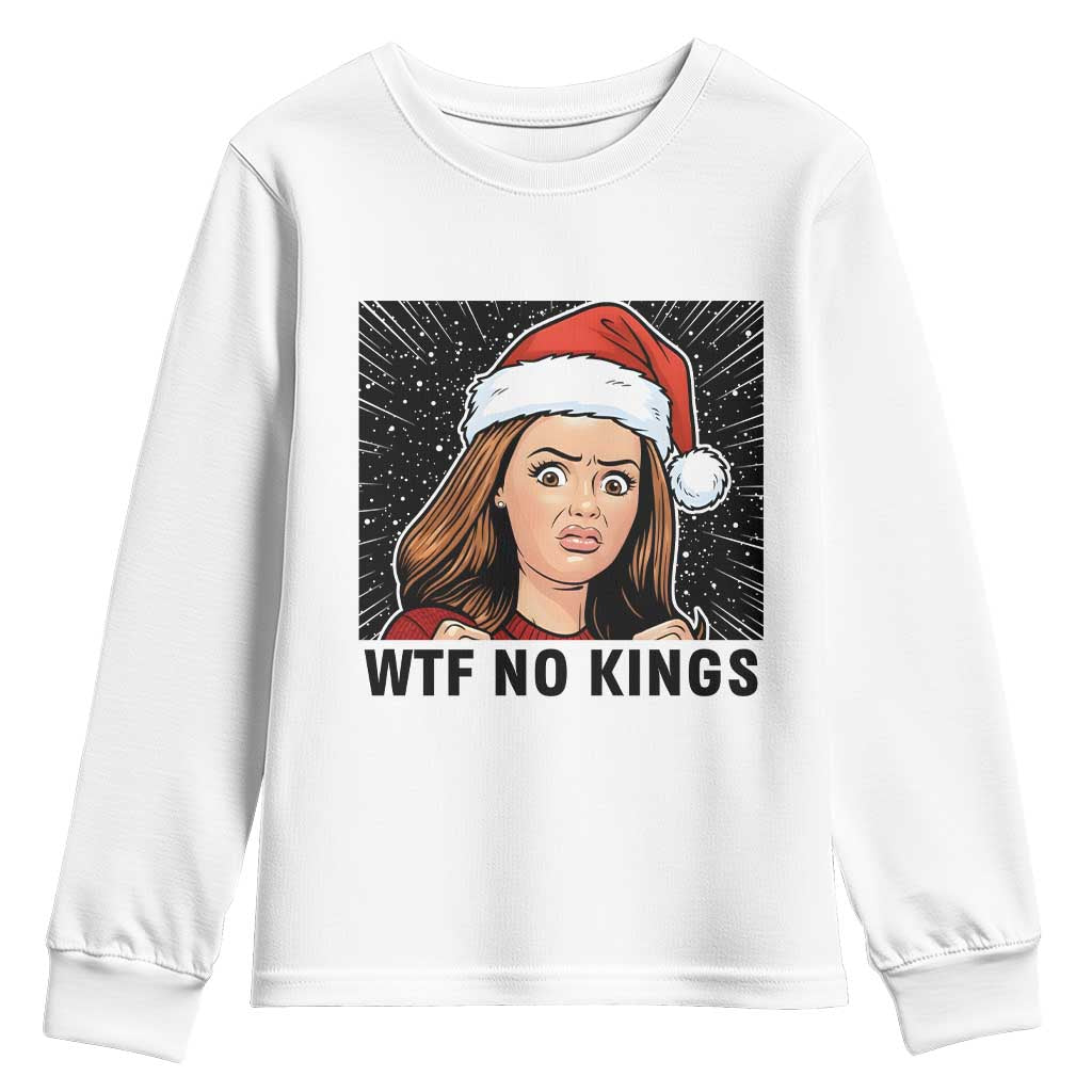 No Kings Youth Sweatshirt Funny Disgusting Doll Face Meme Christmas TS14 White Print Your Wear