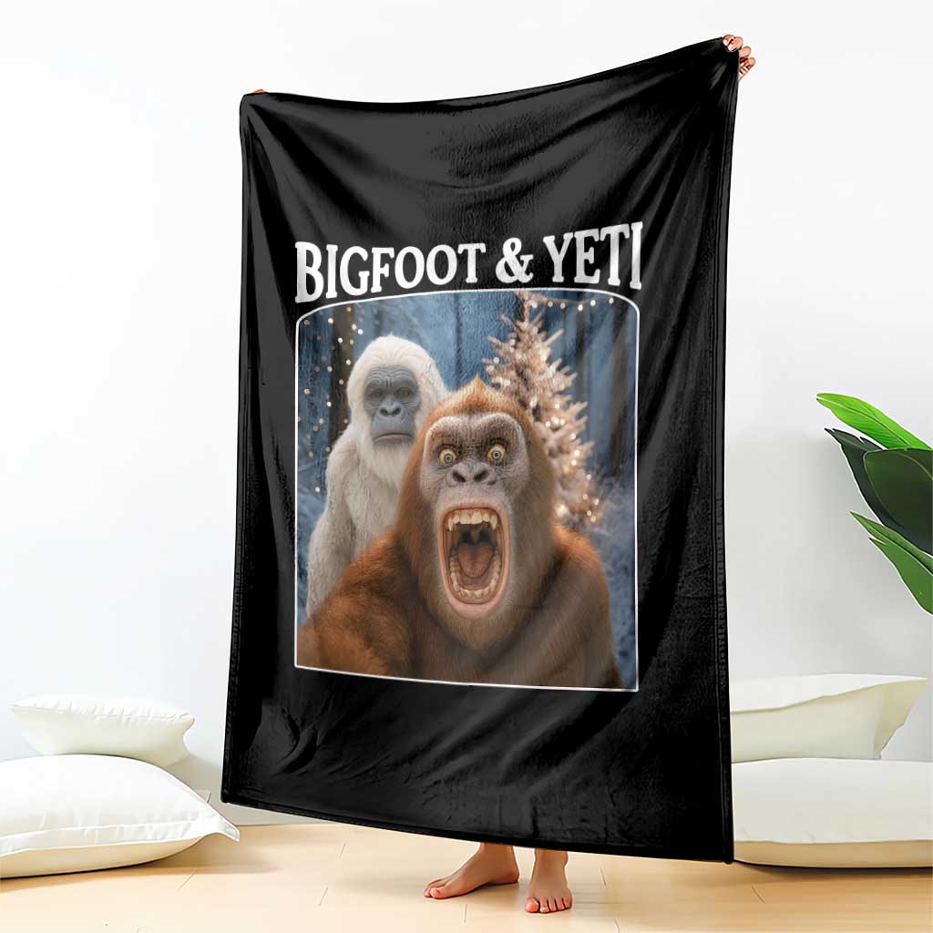 Funny Bigfoot Selfie Throw Blanket Sasquatch Yeti Christmas TS14 Print Your Wear