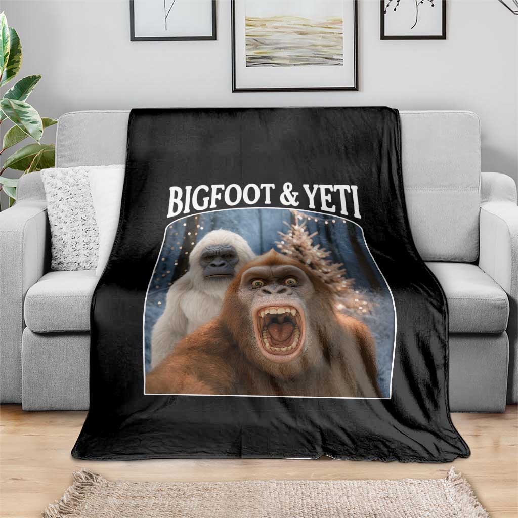Funny Bigfoot Selfie Throw Blanket Sasquatch Yeti Christmas TS14 Print Your Wear