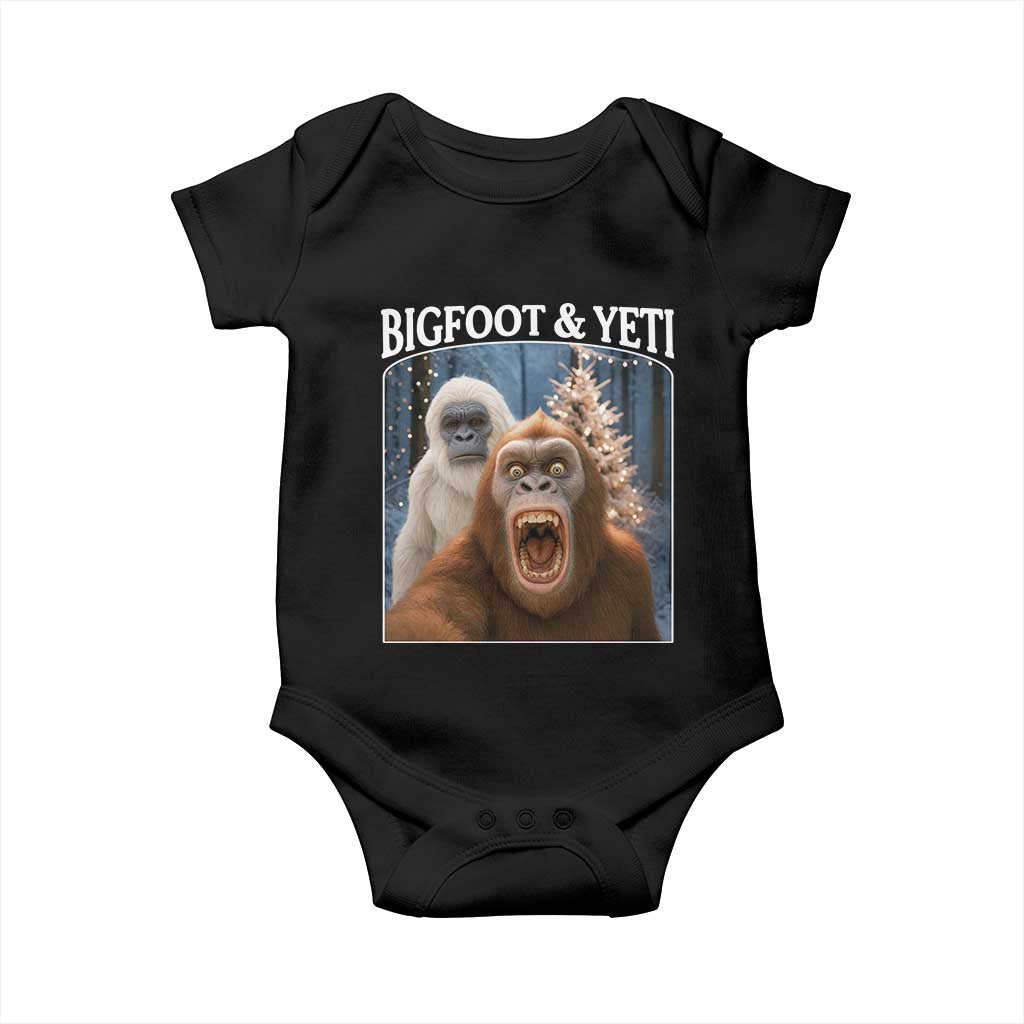 Funny Bigfoot Selfie Baby Onesie Sasquatch Yeti Christmas TS14 Black Print Your Wear