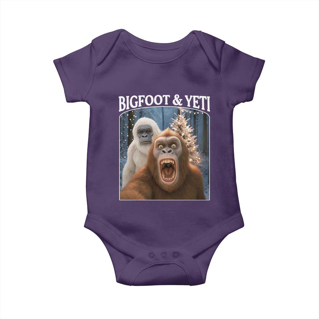Funny Bigfoot Selfie Baby Onesie Sasquatch Yeti Christmas TS14 Purple Print Your Wear