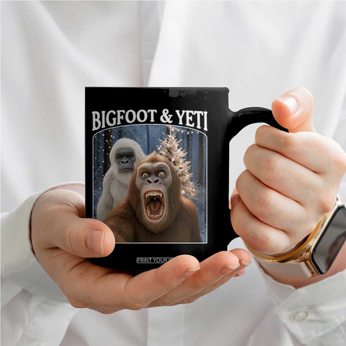 Funny Bigfoot Selfie Coffee Mug Sasquatch Yeti Christmas TS14 Print Your Wear