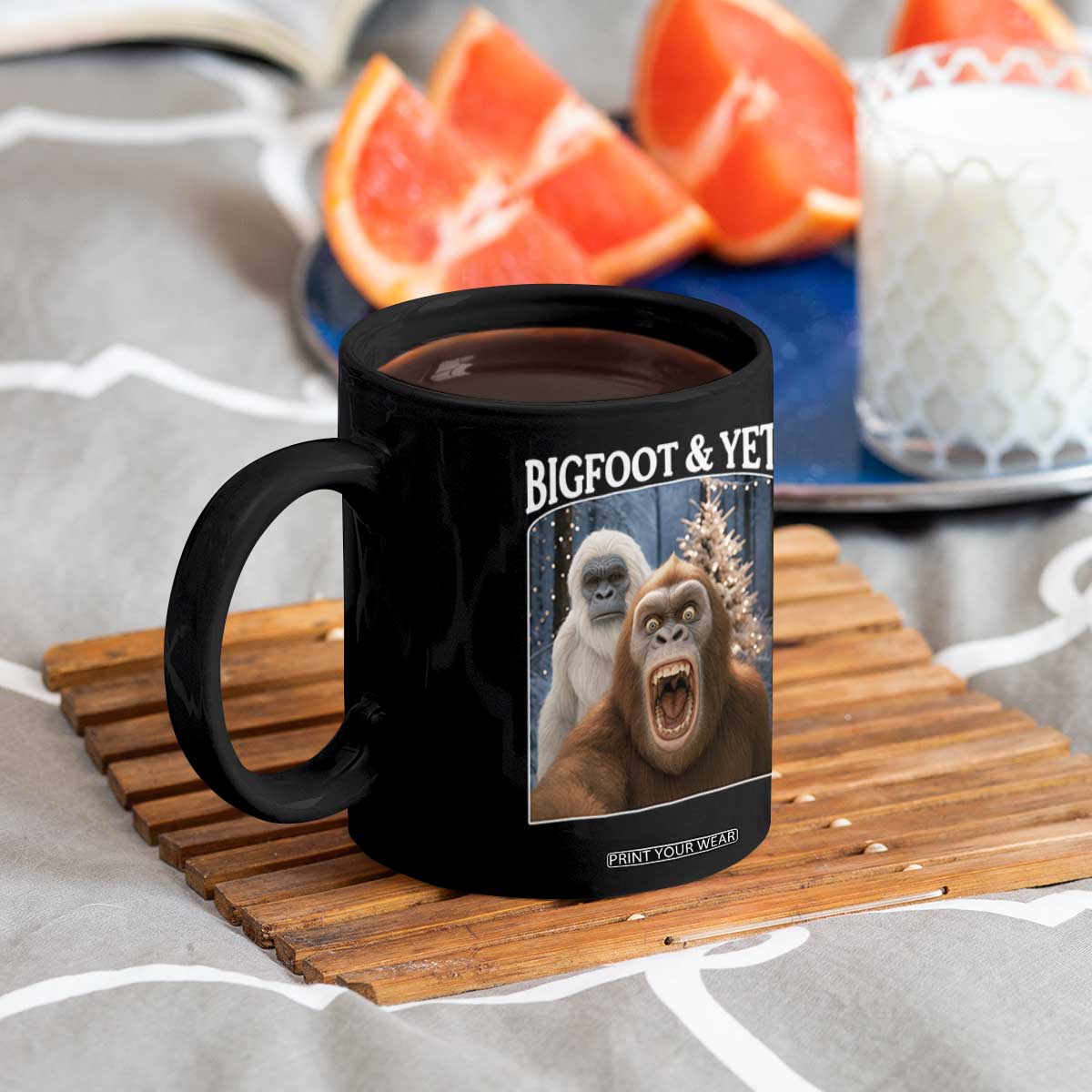 Funny Bigfoot Selfie Coffee Mug Sasquatch Yeti Christmas TS14 Print Your Wear