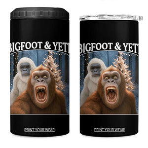 Funny Bigfoot Selfie 4 in 1 Can Cooler Tumbler Sasquatch Yeti Christmas TS14 One Size: 16 oz Black Print Your Wear