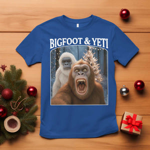 Funny Bigfoot Selfie T Shirt Sasquatch Yeti Christmas TS14 Royal Blue Print Your Wear
