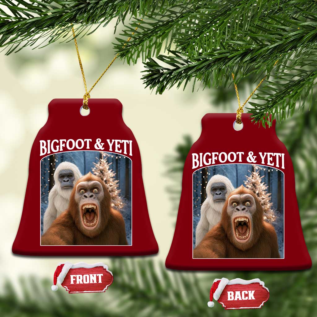 Funny Bigfoot Selfie Ceramic Ornament Sasquatch Yeti Xmas TS14 Print Your Wear