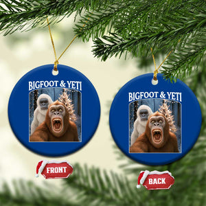 Funny Bigfoot Selfie Ceramic Ornament Sasquatch Yeti Xmas TS14 1pc Blue Print Your Wear