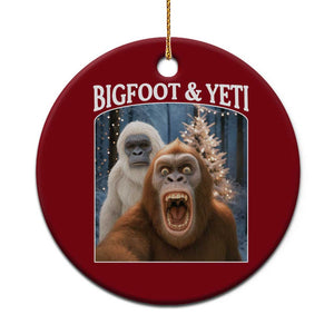 Funny Bigfoot Selfie Ceramic Ornament Sasquatch Yeti Xmas TS14 1pc Red Print Your Wear