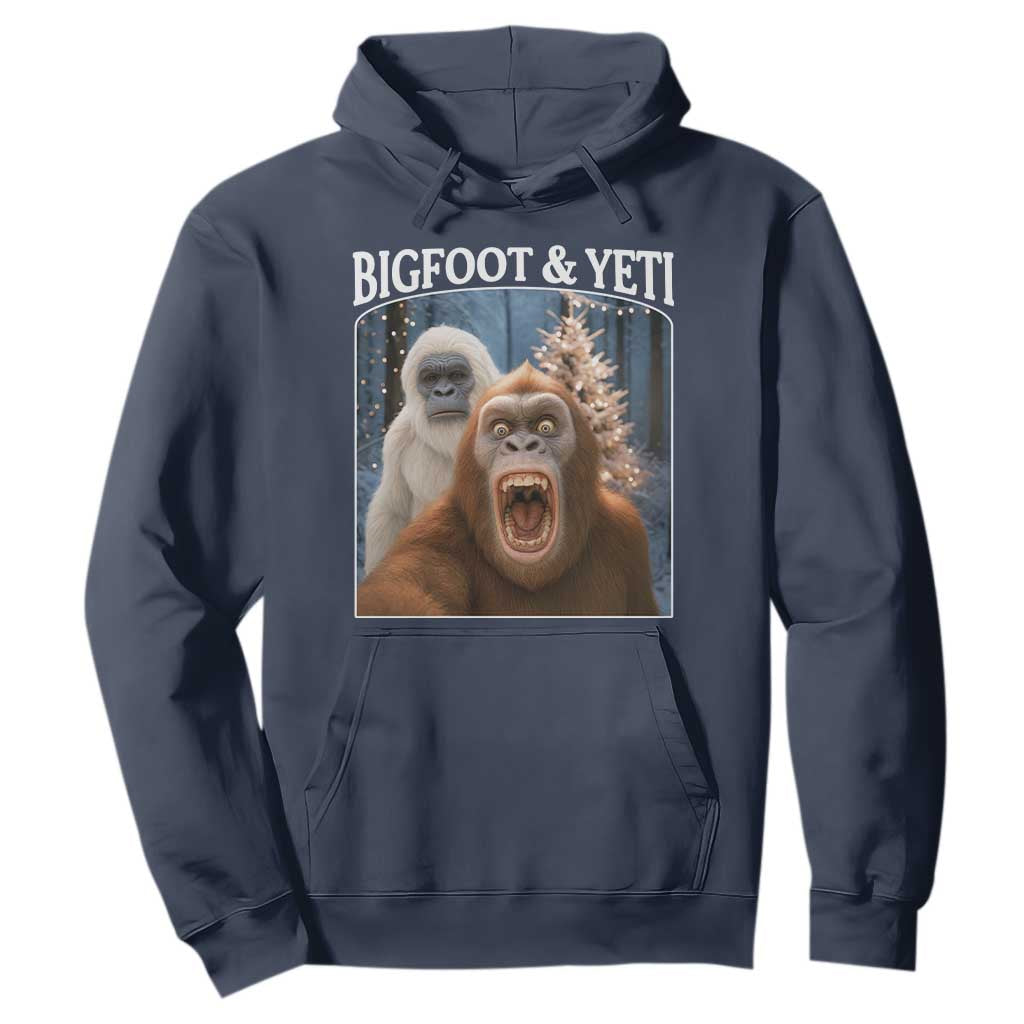 Funny Bigfoot Selfie Hoodie Sasquatch Yeti Christmas TS14 Navy Print Your Wear