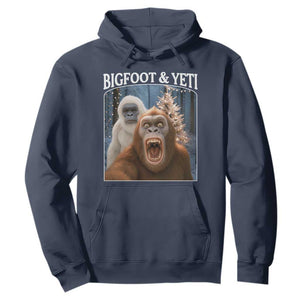 Funny Bigfoot Selfie Hoodie Sasquatch Yeti Christmas TS14 Navy Print Your Wear