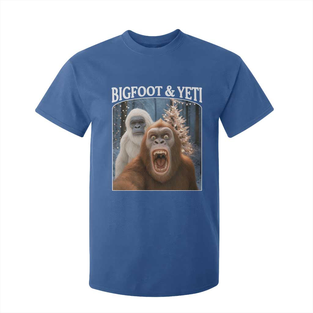 Funny Bigfoot Selfie T Shirt For Kid Sasquatch Yeti Christmas TS14 Royal Blue Print Your Wear