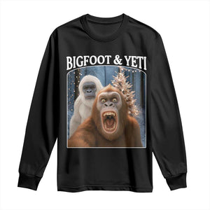 Funny Bigfoot Selfie Long Sleeve Shirt Sasquatch Yeti Christmas TS14 Black Print Your Wear