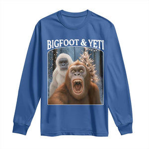 Funny Bigfoot Selfie Long Sleeve Shirt Sasquatch Yeti Christmas TS14 Royal Blue Print Your Wear