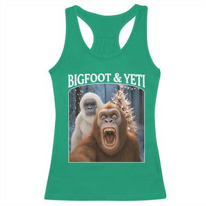 Funny Bigfoot Selfie Racerback Tank Top Sasquatch Yeti Christmas TS14 Irish Green Print Your Wear