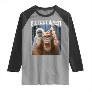 Funny Bigfoot Selfie Raglan Shirt Sasquatch Yeti Christmas TS14 Sport Gray Black Print Your Wear