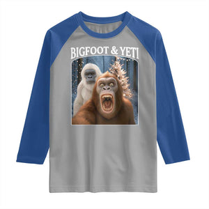 Funny Bigfoot Selfie Raglan Shirt Sasquatch Yeti Christmas TS14 Sport Gray Royal Print Your Wear