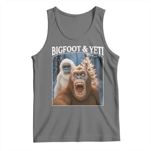 Funny Bigfoot Selfie Tank Top Sasquatch Yeti Christmas TS14 Black Heather Print Your Wear
