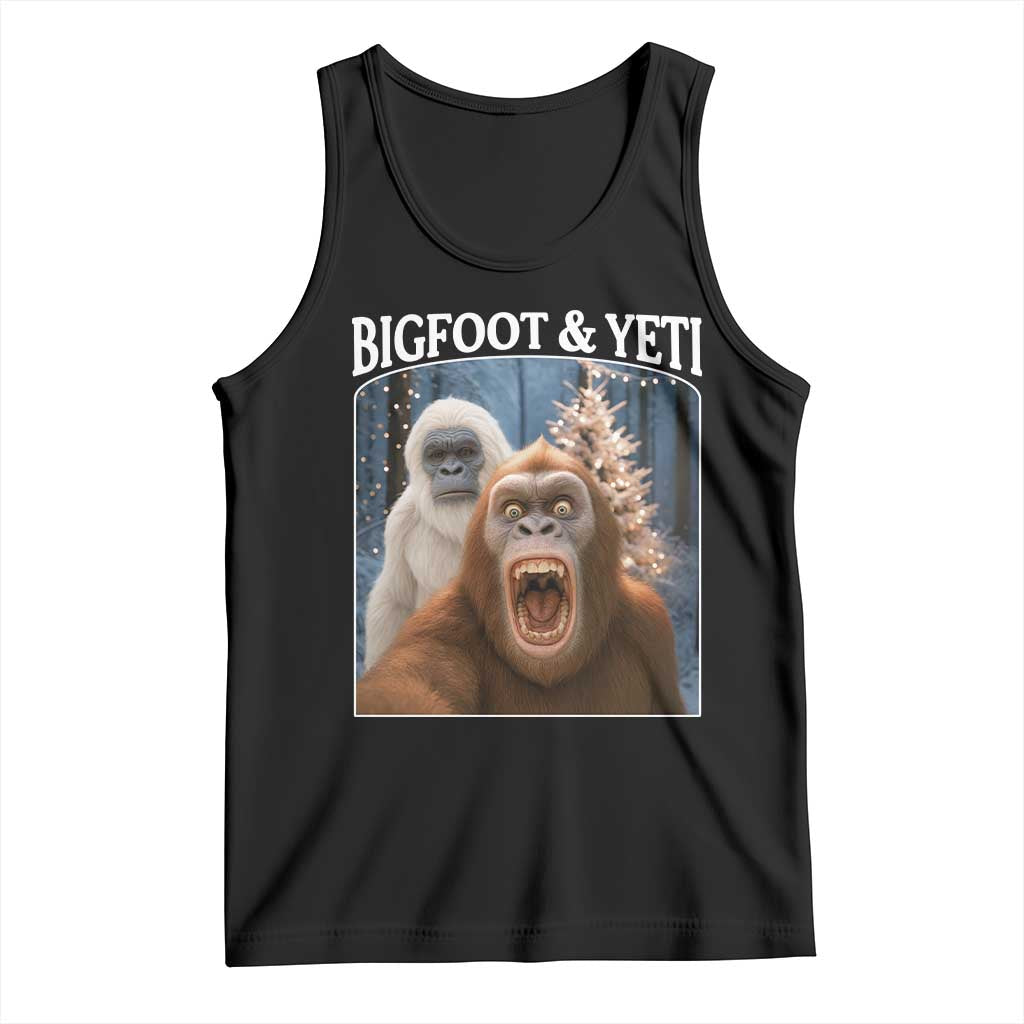 Funny Bigfoot Selfie Tank Top Sasquatch Yeti Christmas TS14 Black Print Your Wear
