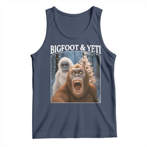Funny Bigfoot Selfie Tank Top Sasquatch Yeti Christmas TS14 Navy Print Your Wear