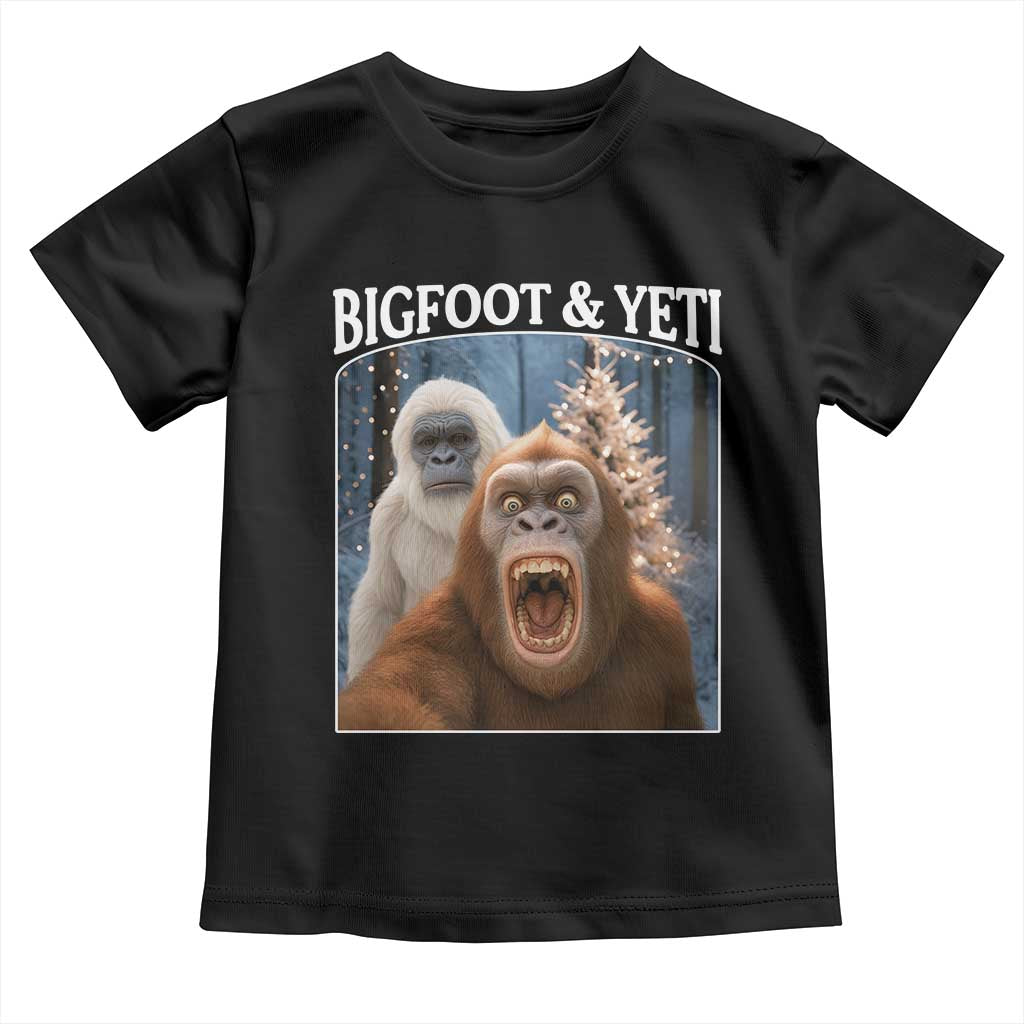 Funny Bigfoot Selfie Toddler T Shirt Sasquatch Yeti Christmas TS14 Black Print Your Wear