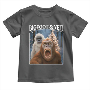 Funny Bigfoot Selfie Toddler T Shirt Sasquatch Yeti Christmas TS14 Dark Heather Print Your Wear