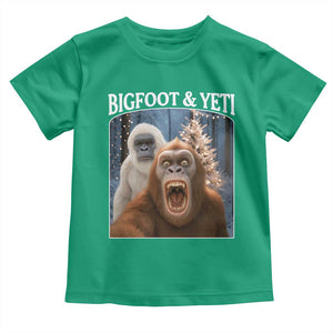Funny Bigfoot Selfie Toddler T Shirt Sasquatch Yeti Christmas TS14 Irish Green Print Your Wear