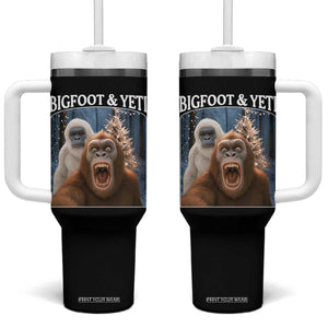 Funny Bigfoot Selfie Tumbler With Handle Sasquatch Yeti Christmas TS14 One Size: 40 oz Black Print Your Wear