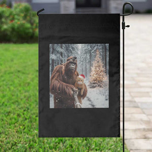 Funny Bigfoot With Cat Selfie Christmas Garden Flag TS14 Print Your Wear