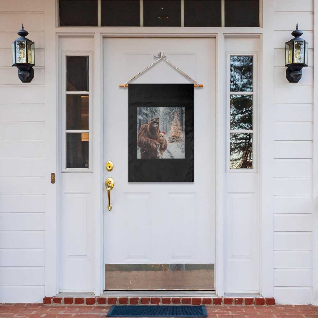 Funny Bigfoot With Cat Selfie Christmas Garden Flag TS14 Print Your Wear