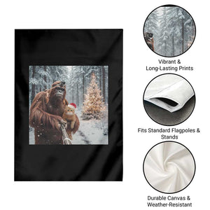 Funny Bigfoot With Cat Selfie Christmas Garden Flag TS14 Print Your Wear