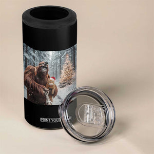 Funny Bigfoot With Cat Selfie Christmas 4 in 1 Can Cooler Tumbler TS14 Print Your Wear