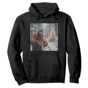 Funny Bigfoot With Cat Selfie Christmas Hoodie TS14 Black Print Your Wear