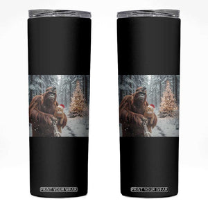 Funny Bigfoot With Cat Selfie Christmas Skinny Tumbler TS14 Black Print Your Wear