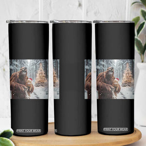 Funny Bigfoot With Cat Selfie Christmas Skinny Tumbler TS14 Print Your Wear