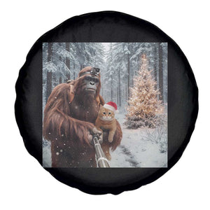 Funny Bigfoot With Cat Selfie Christmas Spare Tire Cover TS14 Print Your Wear