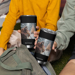 Funny Bigfoot With Cat Selfie Christmas Tumbler Cup TS14 Print Your Wear