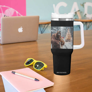 Funny Bigfoot With Cat Selfie Christmas Tumbler With Handle TS14 Print Your Wear