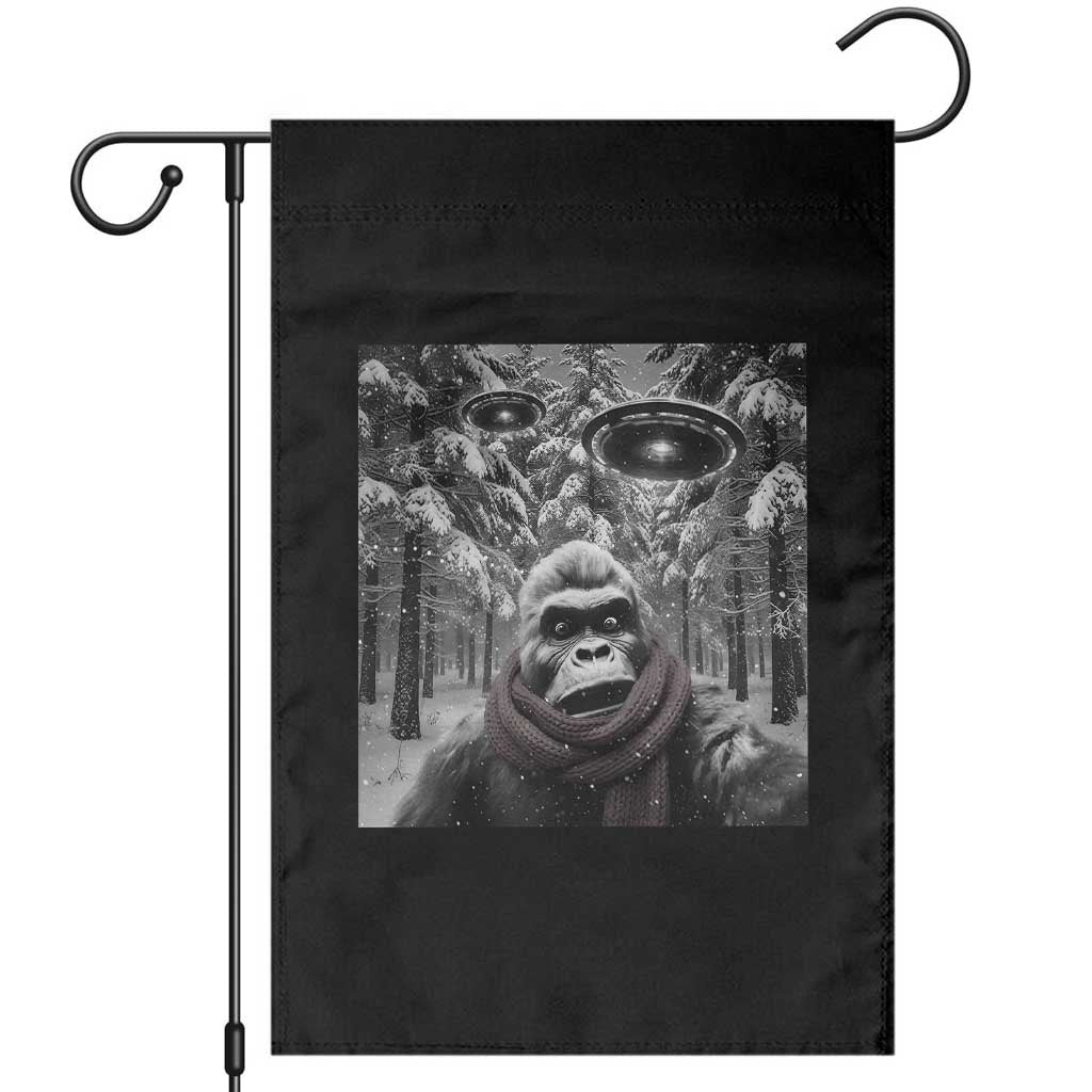 Funny Bigfoot Selfie Garden Flag Sasquatch Alien UFO Christmas TS14 Black Print Your Wear