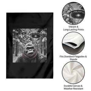 Funny Bigfoot Selfie Garden Flag Sasquatch Alien UFO Christmas TS14 Print Your Wear