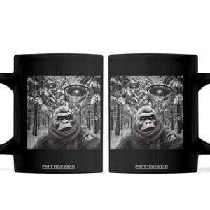 Funny Bigfoot Selfie Coffee Mug Sasquatch Alien UFO Christmas TS14 Black Print Your Wear