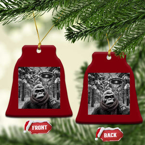 Funny Bigfoot Selfie Ceramic Ornament Sasquatch Alien UFO Xmas TS14 Print Your Wear