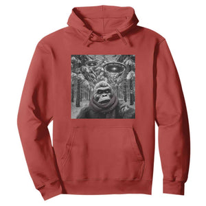 Funny Bigfoot Selfie Hoodie Sasquatch Alien UFO Christmas TS14 Red Print Your Wear