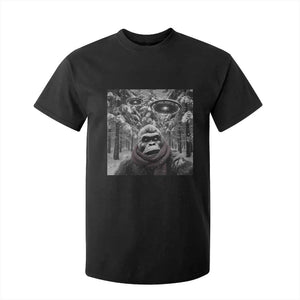 Funny Bigfoot Selfie T Shirt For Kid Sasquatch Alien UFO Christmas TS14 Black Print Your Wear