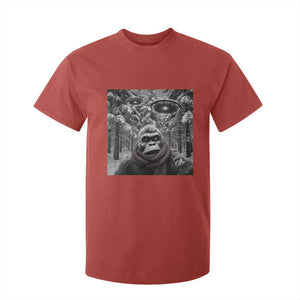 Funny Bigfoot Selfie T Shirt For Kid Sasquatch Alien UFO Christmas TS14 Red Print Your Wear