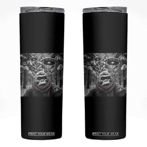 Funny Bigfoot Selfie Skinny Tumbler Sasquatch Alien UFO Christmas TS14 Black Print Your Wear