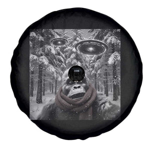 Funny Bigfoot Selfie Spare Tire Cover Sasquatch Alien UFO Christmas TS14 Print Your Wear